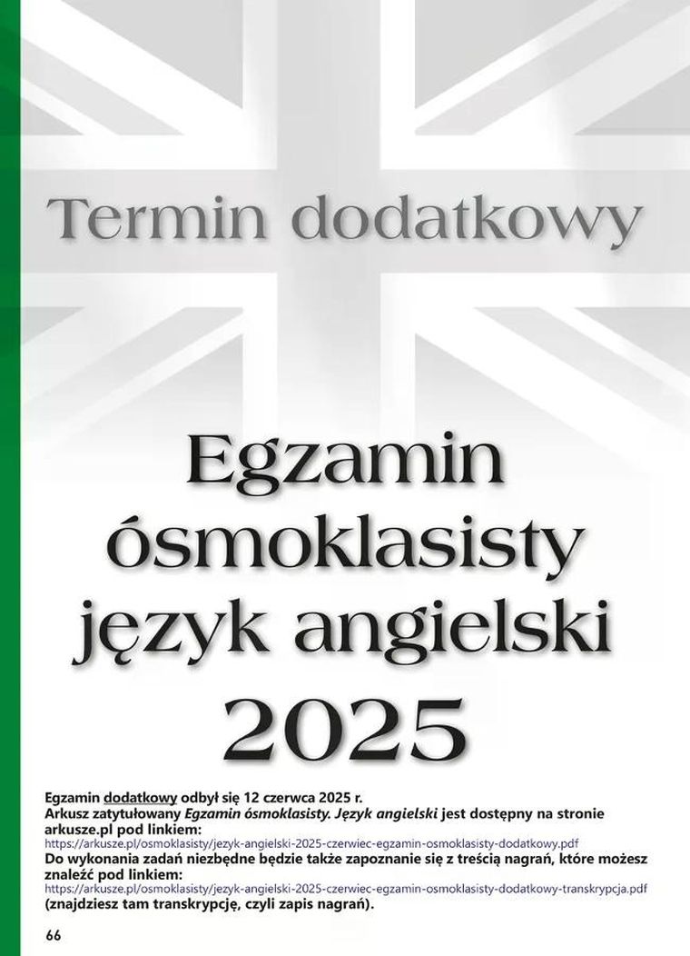 Egzamin ósmoklasisty. Język angielski. Arkusze egzaminacyjne