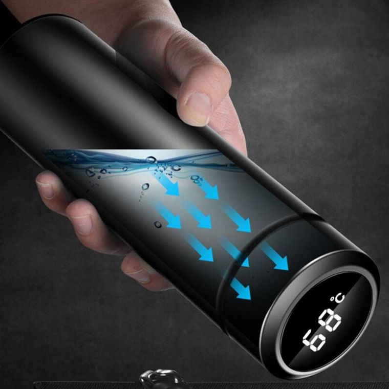 Elitehoff, kubek termiczny, z wyświetlaczem temperatury, 500 ml