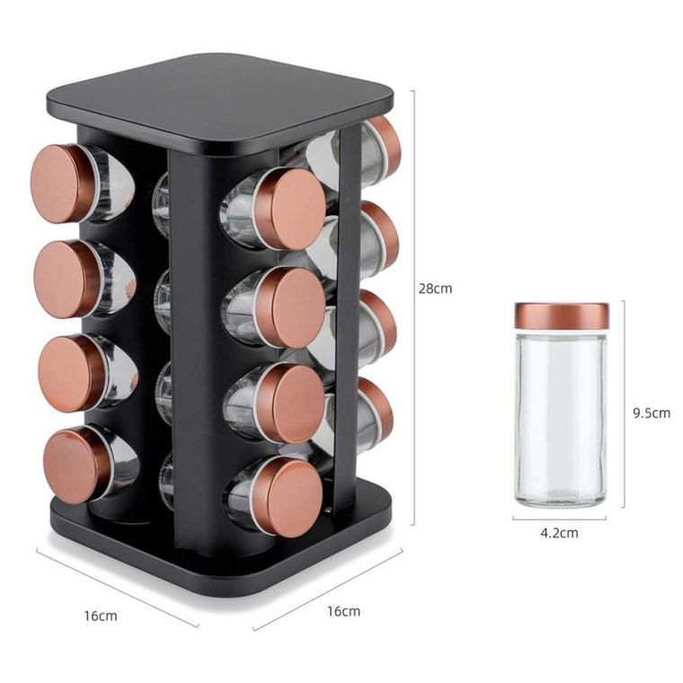 Elitehoff, stojak obrotowy na przyprawy, 16 pojemników