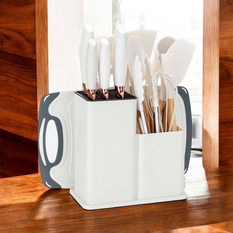 Elitehoff, zestaw noży i przyborów kuchennych w stojaku, 19 elementów