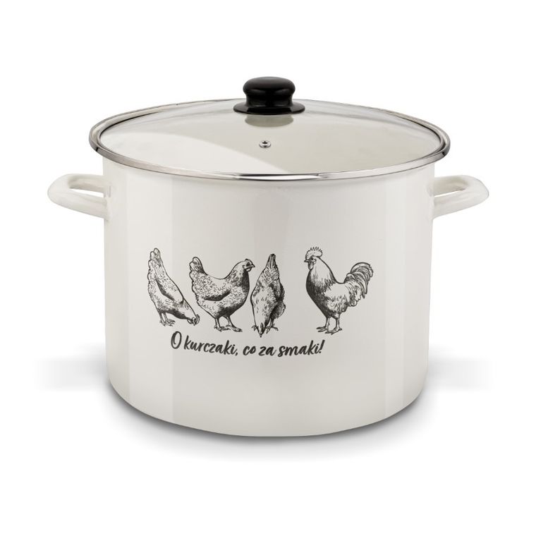 Emaliowany garnek, o kurczaki, 30 cm
