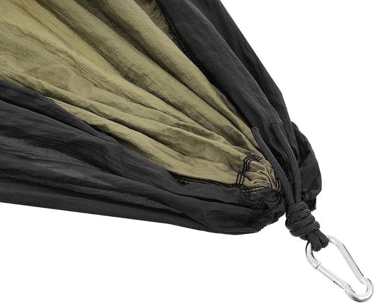 Enero, Camp, hamak turystyczny, 2 osobowy, zielono-czarny, 270-140 cm