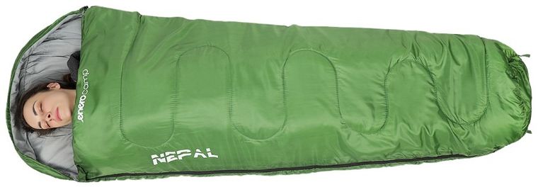 Enero Camp, śpiwór Nepal, ciemnozielony, 210-80-50 cm