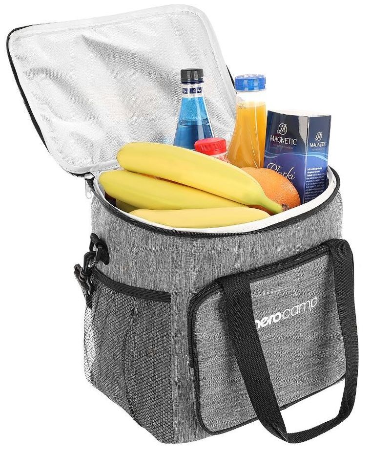 Enero Camp, torba termiczna, szara, 18l, 29-22,5-27 cm