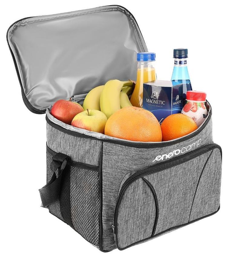 Enero Camp, torba termiczna, szara, 18l, 33-21-26 cm