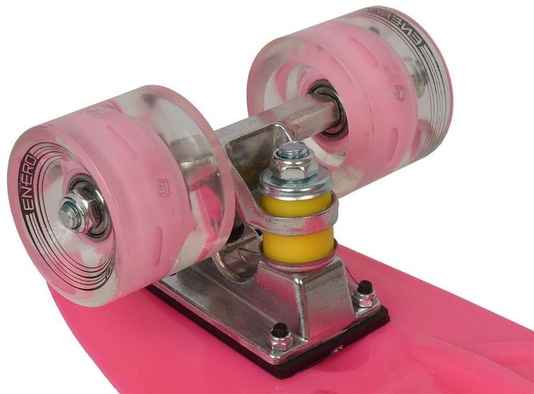 Enero, deskorolka LED, różowa, 22"