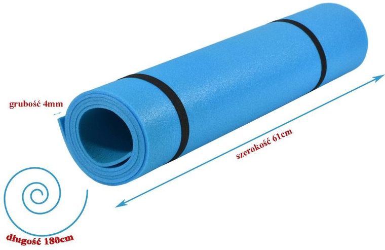 Enero Fit, mata do jogi, niebieska, 180-61-0,4 cm