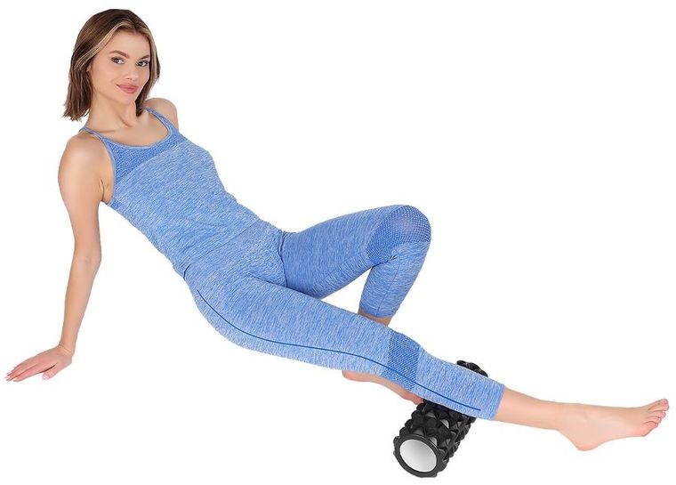 Enero fit, wałek roller do ćwiczeń, czarny, 14-33 cm, 865g