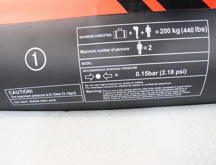 Enero, kajak 2-osobowy, laminowany PVC, 200 kg, 385-96-42 cm