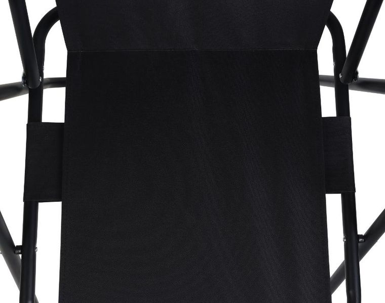 Enero, krzesło turystyczne z podłokietnikami, składane, czarne, 52-44-75 cm