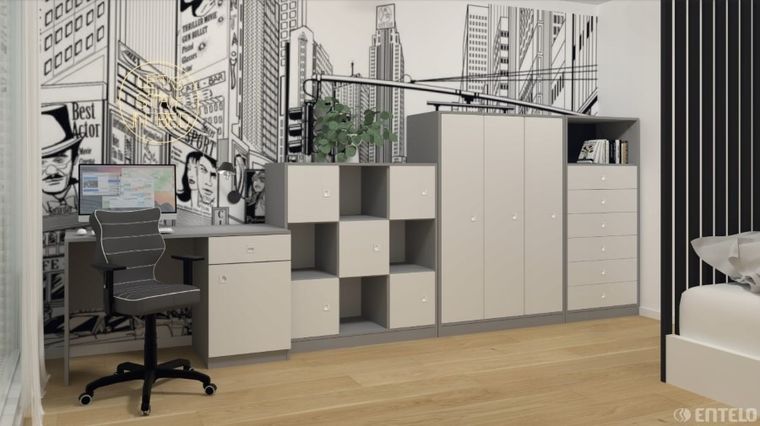 Entelo, Duo, krzesło biurowe z podłokietnikami, wzrost 159-188 cm, ciemny szary