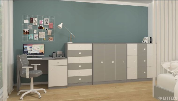 Entelo, Duo, krzesło biurowe z podłokietnikami, wzrost 159-188 cm, szare