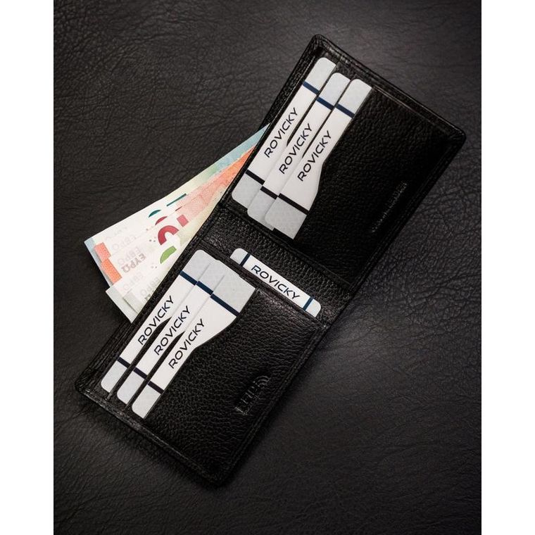 Etui na karty, czarne, skórzane, 4U Cavaldi