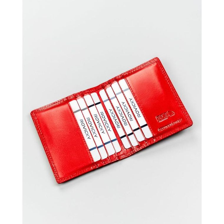 Etui na karty, czerwone, skórzane, RFID, 4U Cavaldi