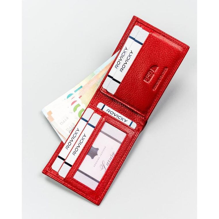 Etui na karty i dokumenty, czerwone, skórzane, 4U Cavaldi