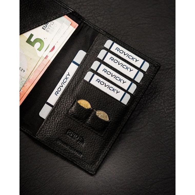 Etui na karty i paszport, czarne, skórzane, 4U Cavaldi
