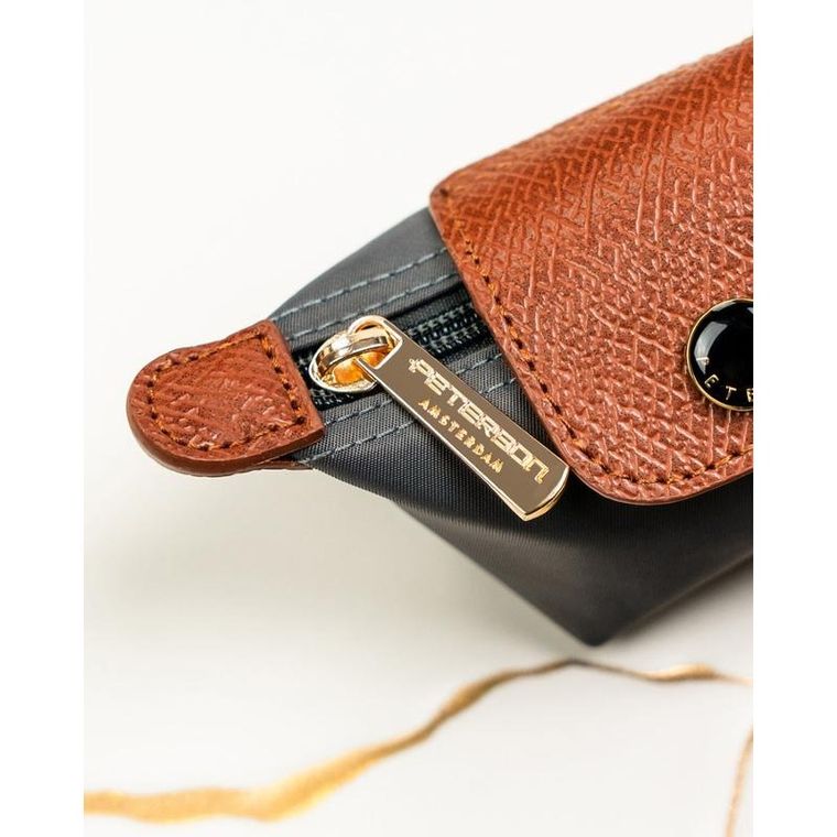Etui na klucze, ciemnoszare, skóra ekologiczna, Peterson
