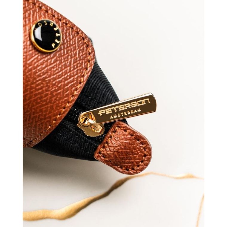 Etui na klucze, czarne, skóra ekologiczna, Peterson