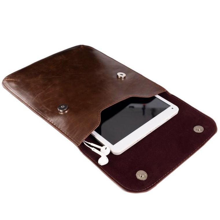 Etui na tablet, brązowe, skóra ekologiczna