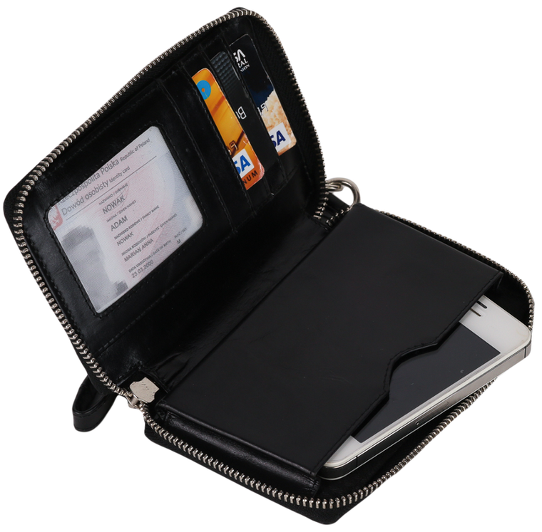 Etui-portfel na karty ze skóry naturalnej