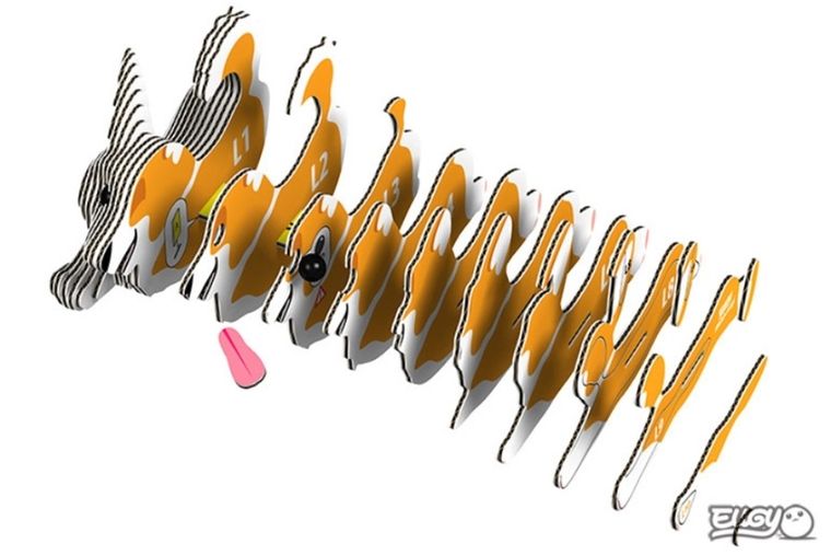 Eugy, układanka 3D, Pies Corgi