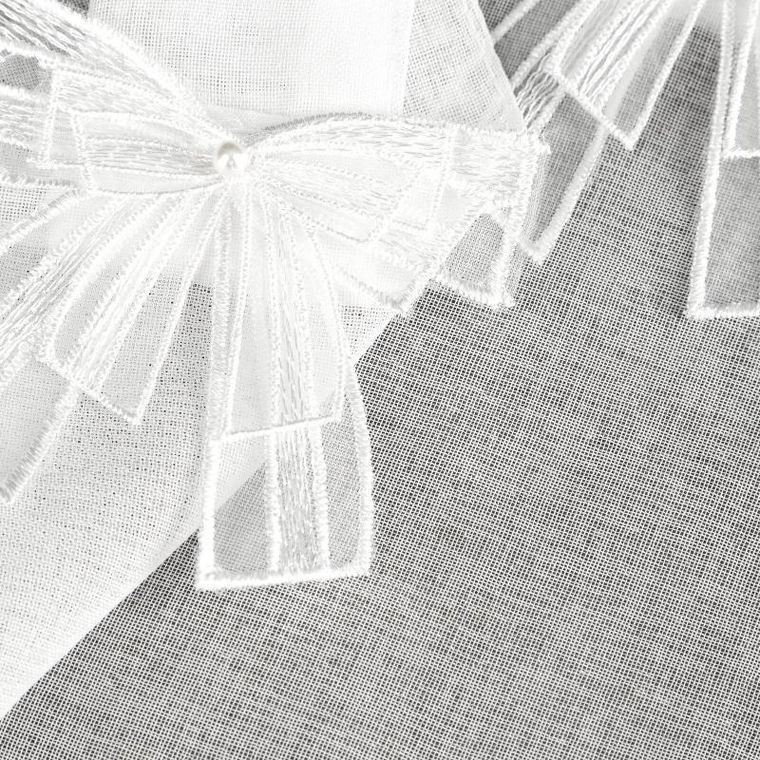 Eurofirany, firana gotowa, Alexandra, na szelkach, 150-30 cm, biały