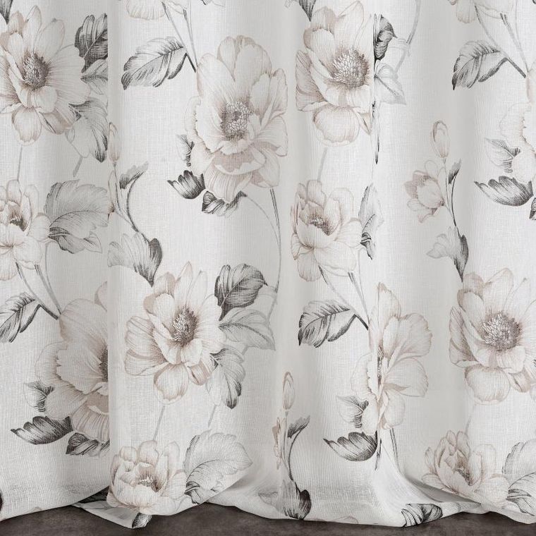 Eurofirany, firana gotowa Basala, 140-250 cm, naturalny