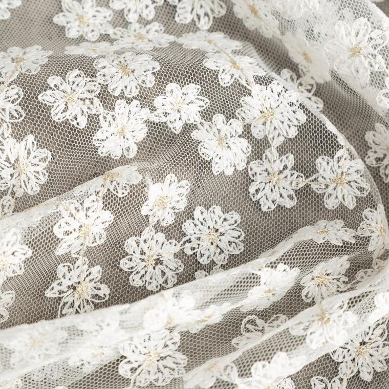 Eurofirany, firana gotowa, Daisy, na taśmie, 140-270 cm, biały