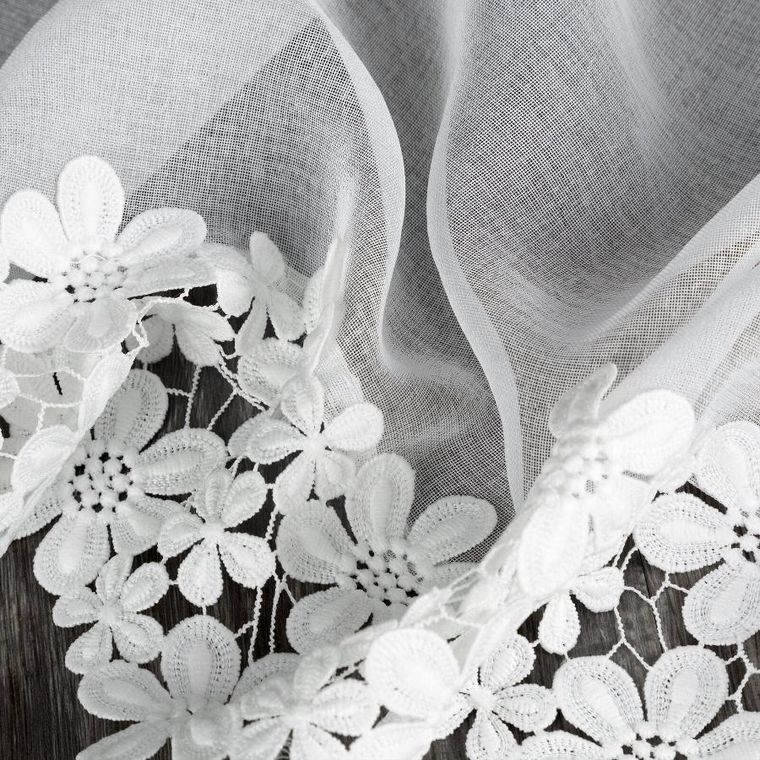 Eurofirany, firana gotowa, Kaja, na szelkach, 150-70 cm, biały