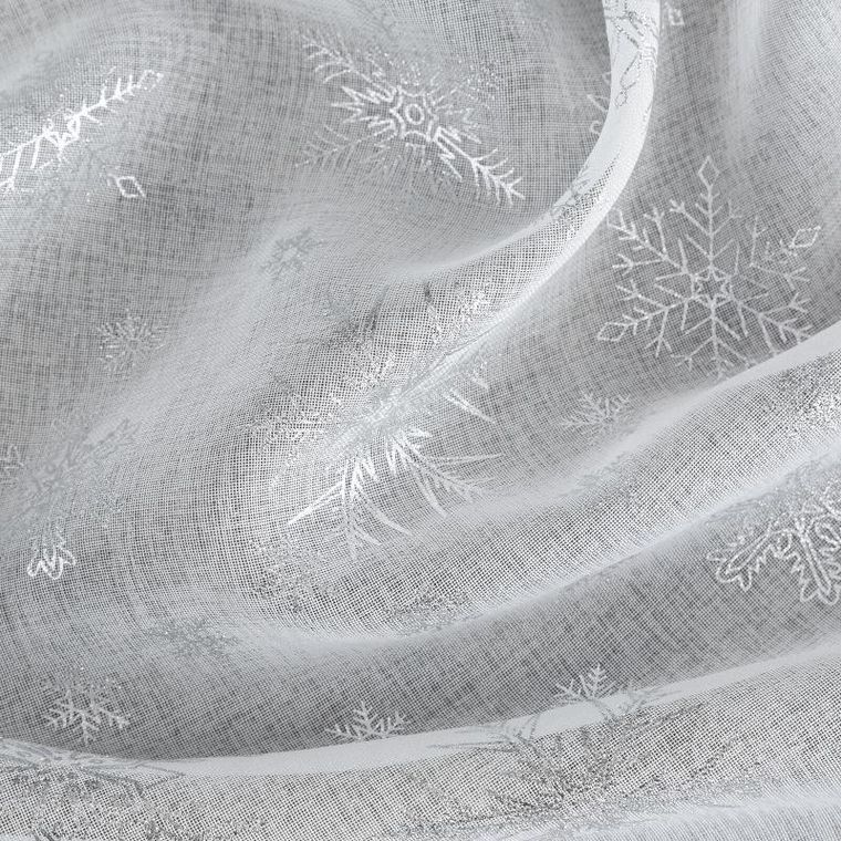 Eurofirany, firana świąteczna, Snow, 140-250 cm, biały