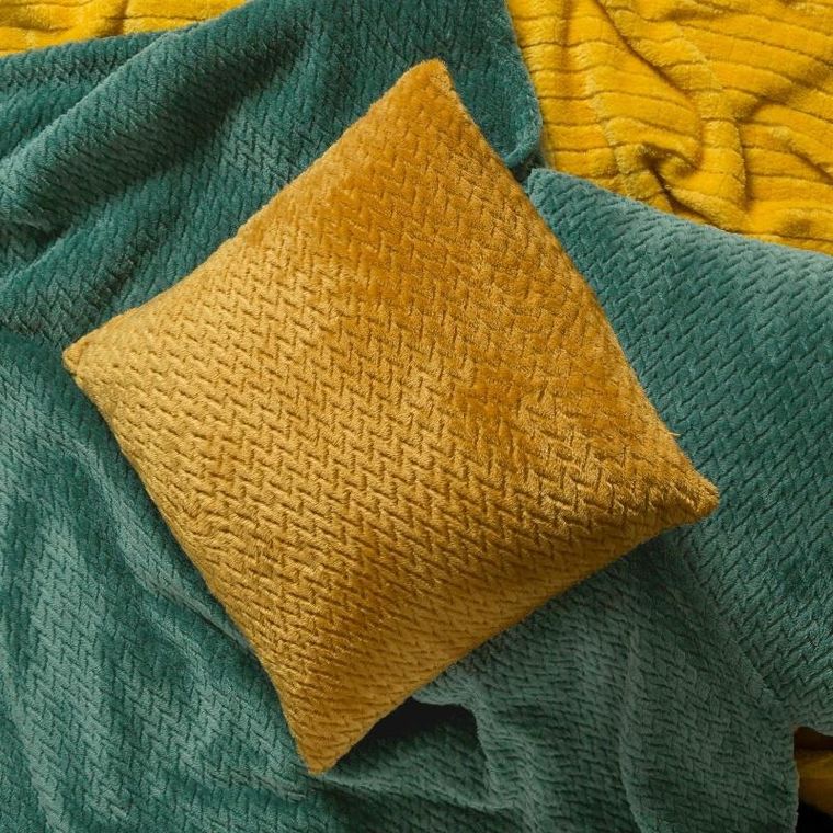 Eurofirany, koc Cindy, 220-200 cm, ciemnozielony