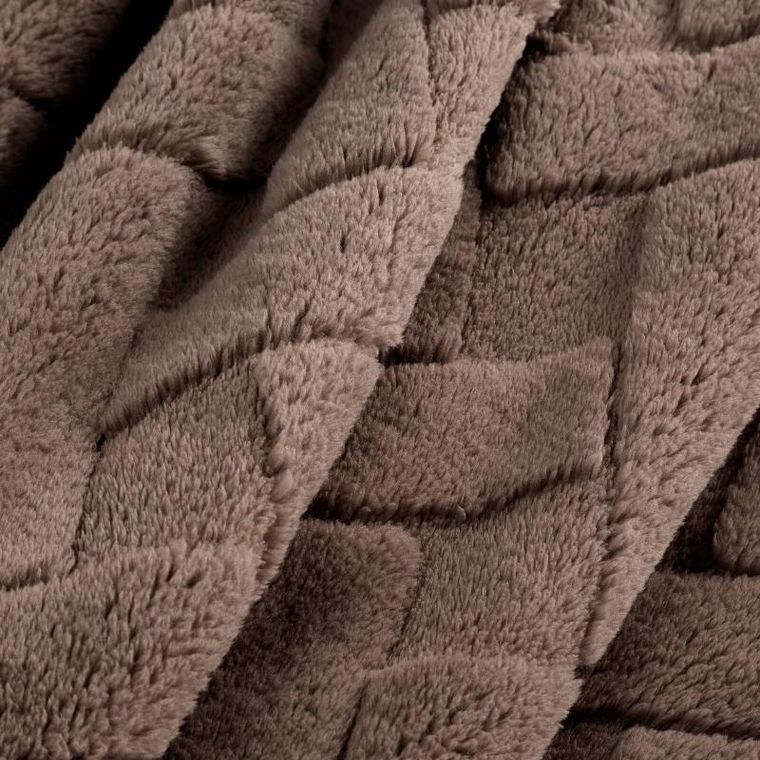 Eurofirany, koc d91 Caro, 200-220 cm, ciemnobeżowy