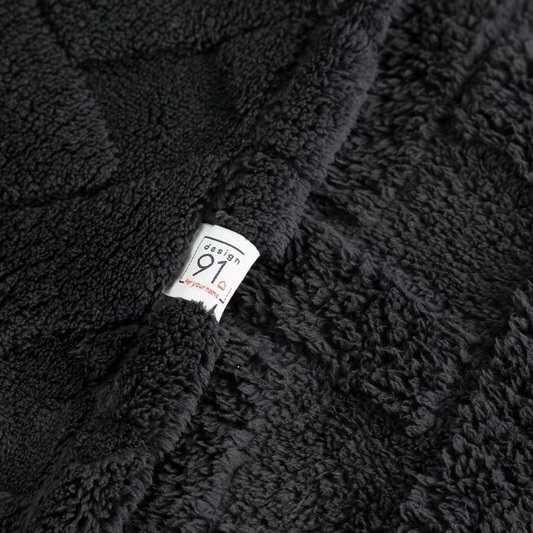 Eurofirany, koc d91 Caro, 200-220 cm, czarny