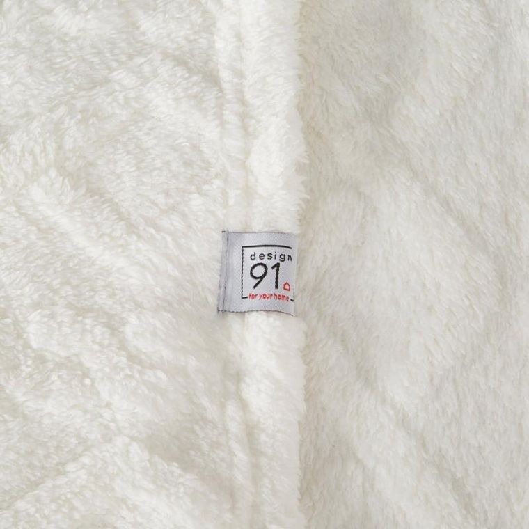 Eurofirany, koc d91, warkocz biały, 150-200 cm, biały