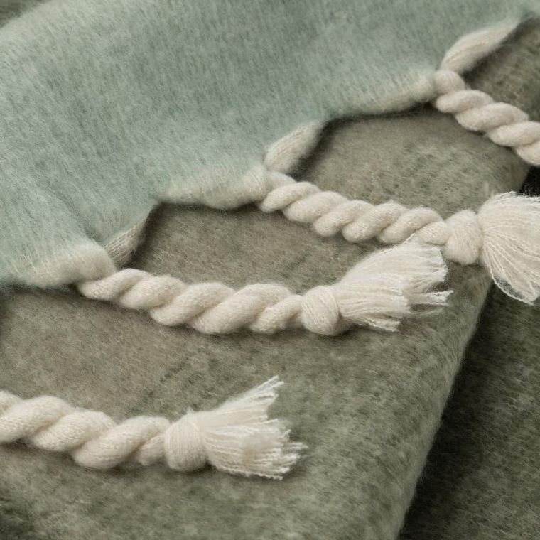 Eurofirany, koc moher, 130-170 cm, zielony