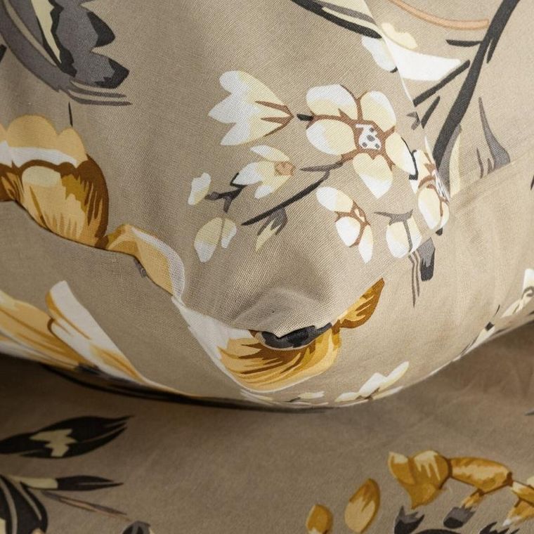 Eurofirany, komplet pościeli bawełnianej, Emy, 140-200 cm, ciemnobeżowy