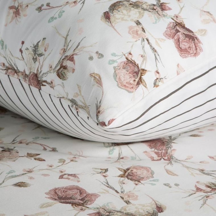 Eurofirany, komplet pościeli satynowej, Raya, 140-200 cm, biały