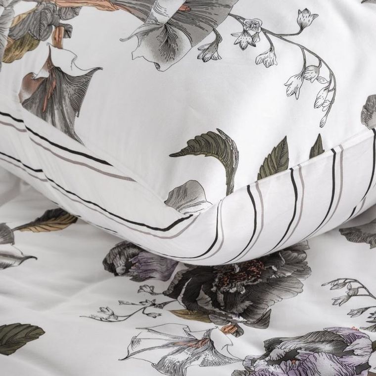 Eurofirany, komplet pościeli satynowej, Spring, 140-200 cm, biały