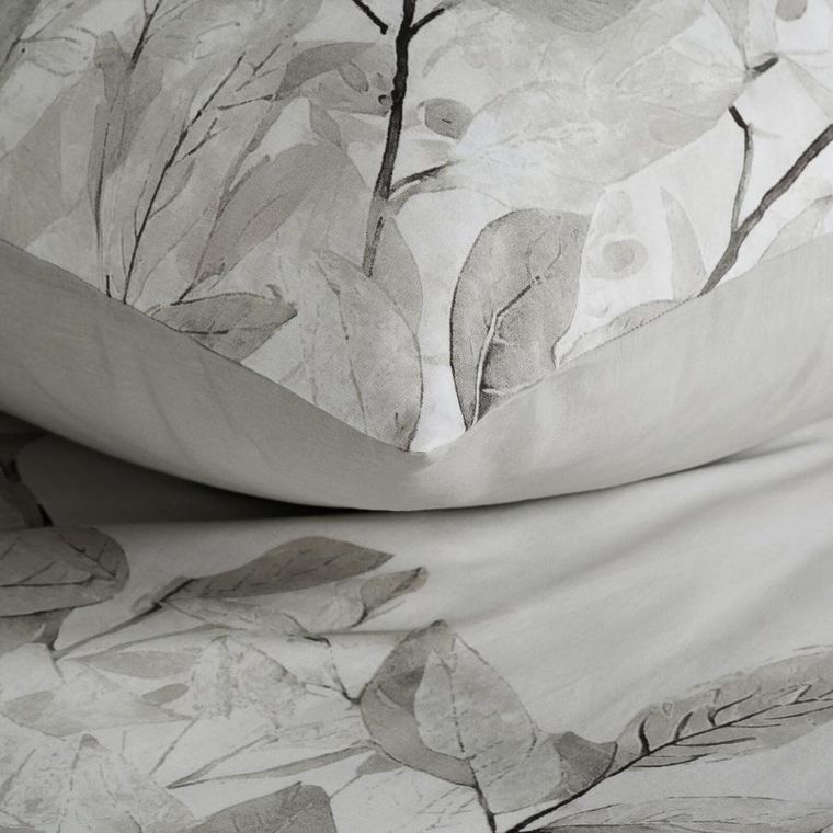 Eurofirany, komplet pościeli satynowej, Spring, 140-200 cm, srebrny