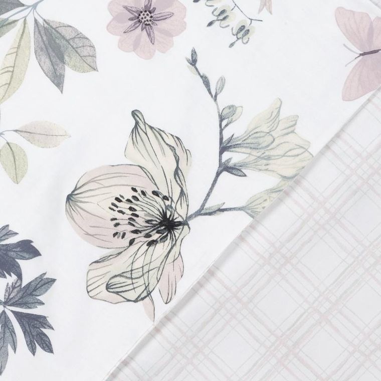 Eurofirany, komplet pościeli satynowej, Spring, 160-200 cm, biały