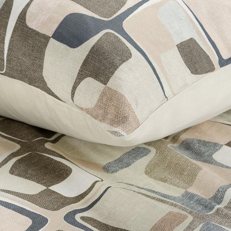 Eurofirany, komplet pościeli satynowej, Spring, 220-200 cm, beżowy