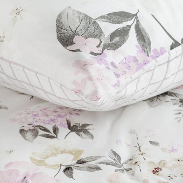 Eurofirany, komplet pościeli satynowej, Spring, 220-200 cm, biały