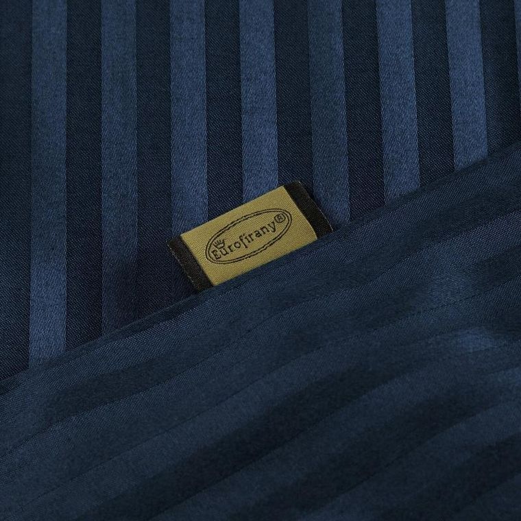 Eurofirany, komplet pościeli satynowej, Vera, 140-200 cm, granatowy