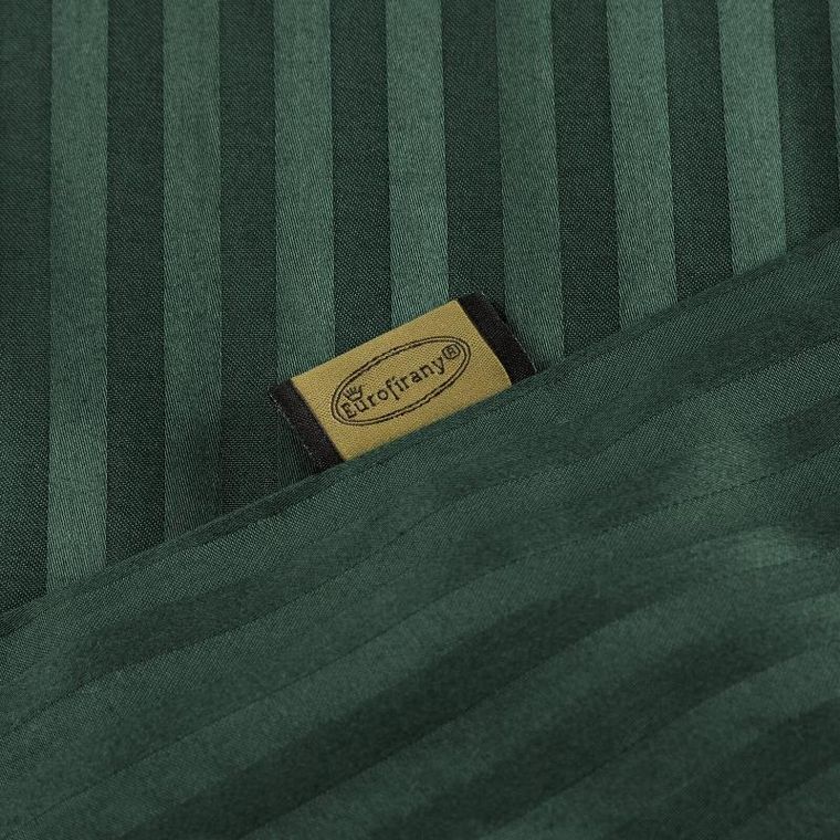 Eurofirany, komplet pościeli satynowej, Vera, 220-200 cm, ciemnozielony