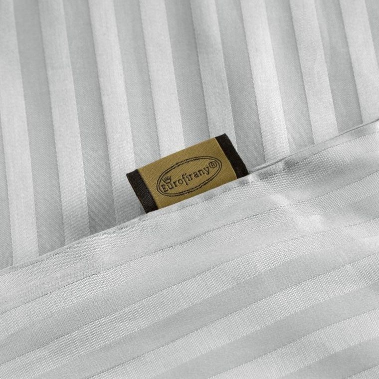 Eurofirany, komplet pościeli satynowej, Vera, 220-200 cm, jasnoszary