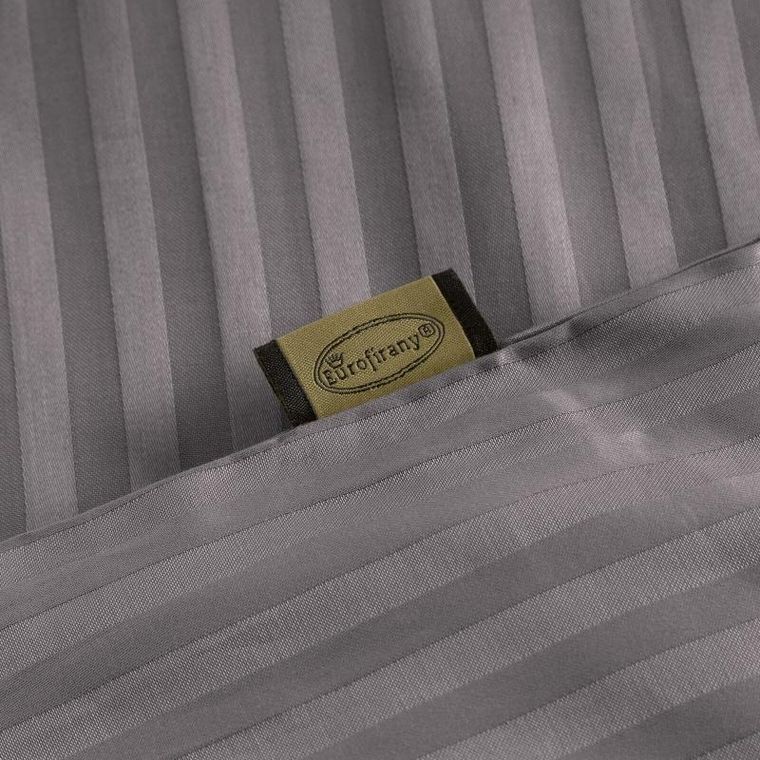 Eurofirany, komplet pościeli satynowej, Vera, 220-200 cm, stalowy