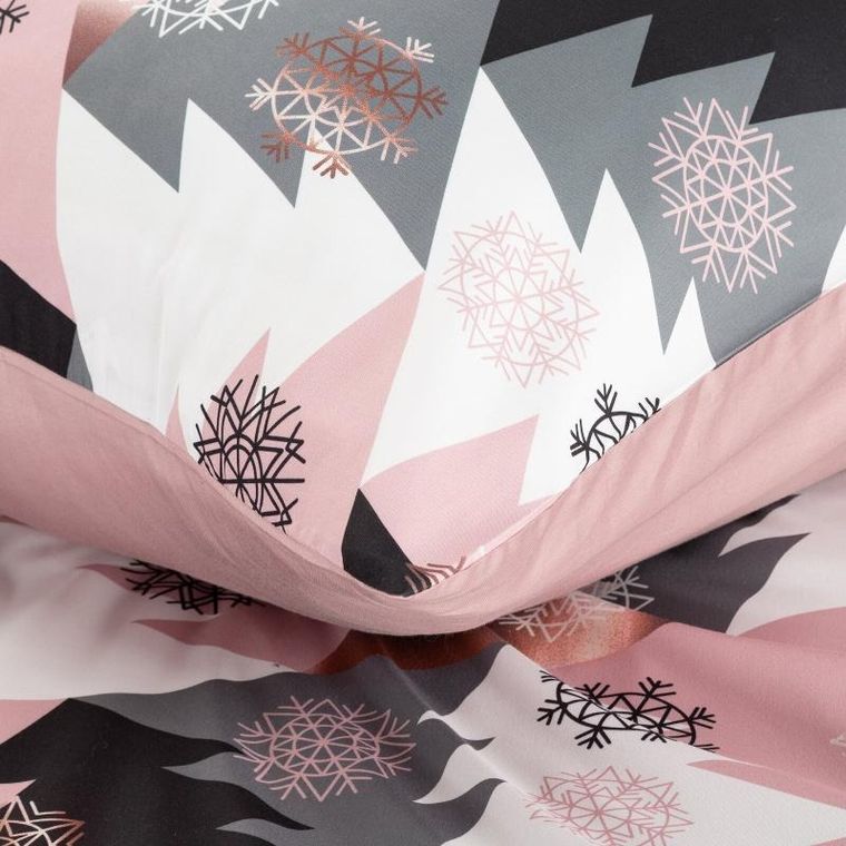 Eurofirany, komplet pościeli świątecznej, Aura, 140-200 cm, różowy