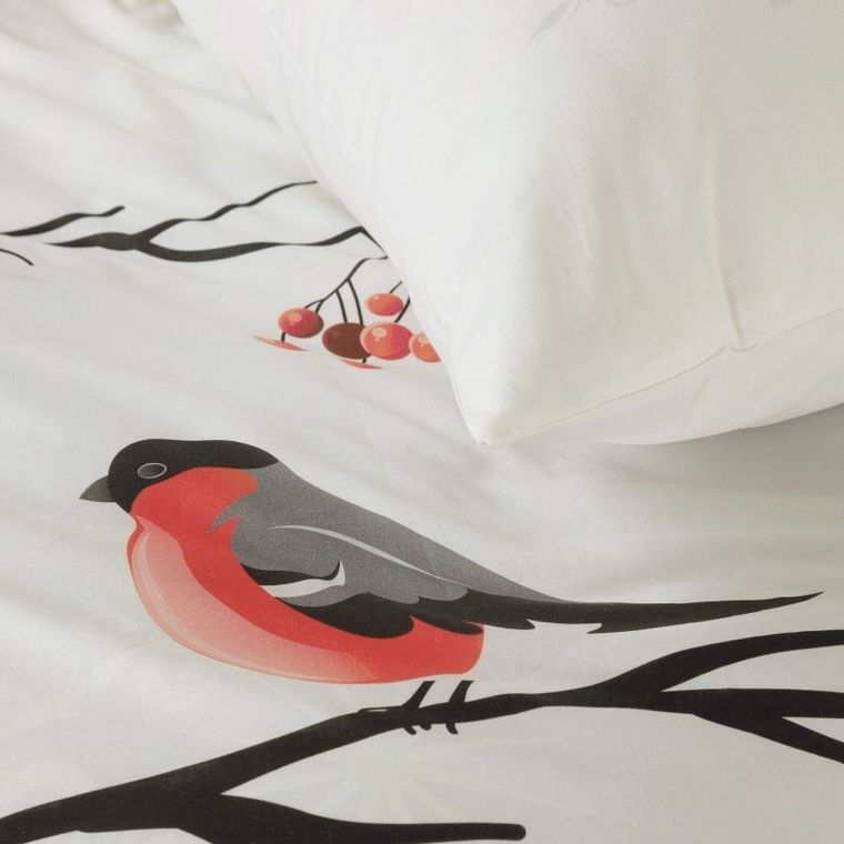 Eurofirany, komplet pościeli świątecznej, Berry, 160-200 cm, biały