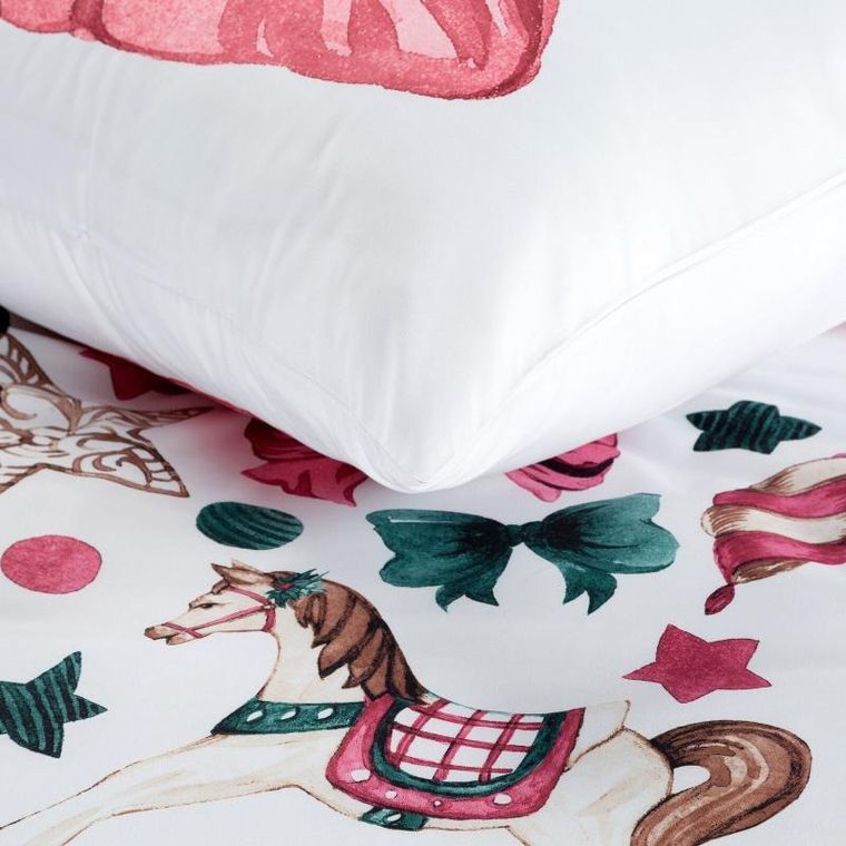 Eurofirany, komplet pościeli świątecznej, Ribeno, 220-200 cm, biały