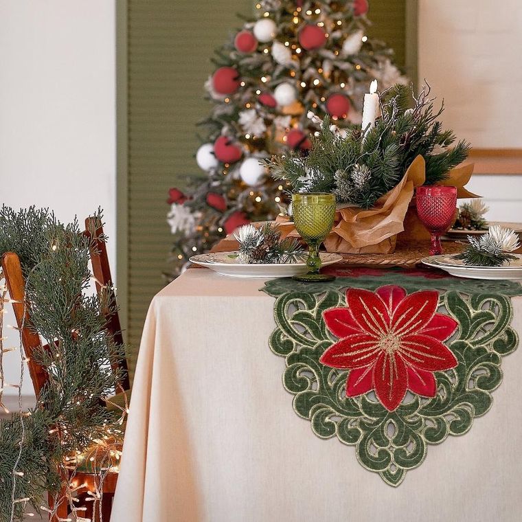 Eurofirany, obrus świąteczny, 35-180 cm, zielony